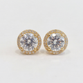 4.30 Ct. Round Cut Lab Grown Diamond Halo Earrings (EF-VS)