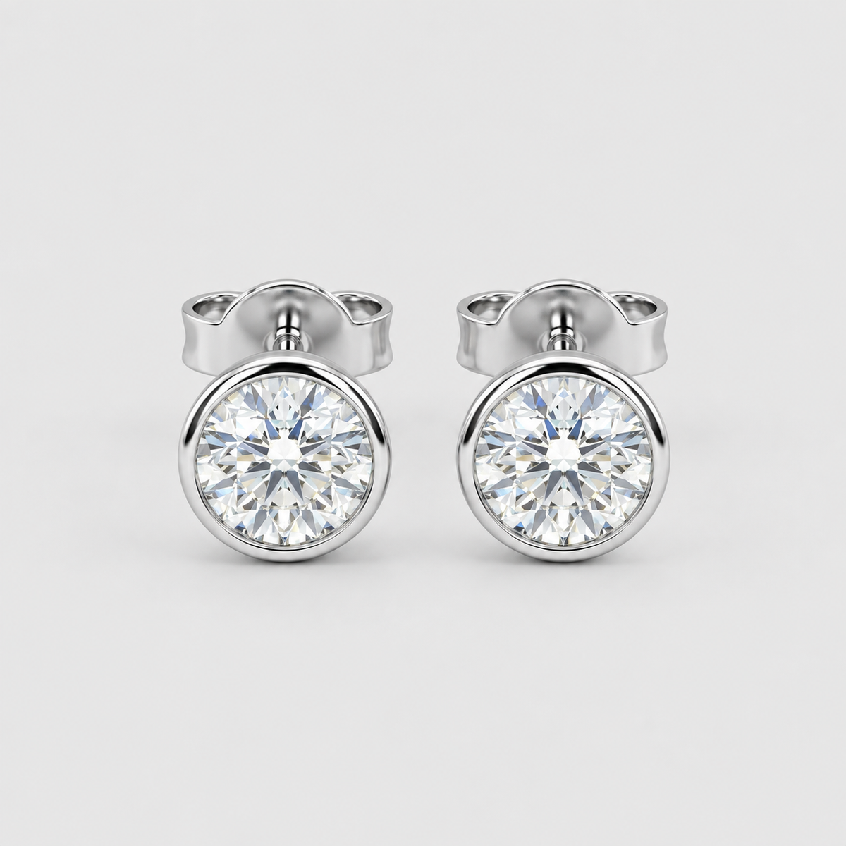 1 Ct. Round Cut Lab Grown Diamond Stud Earrings (EF/VVS-VS)