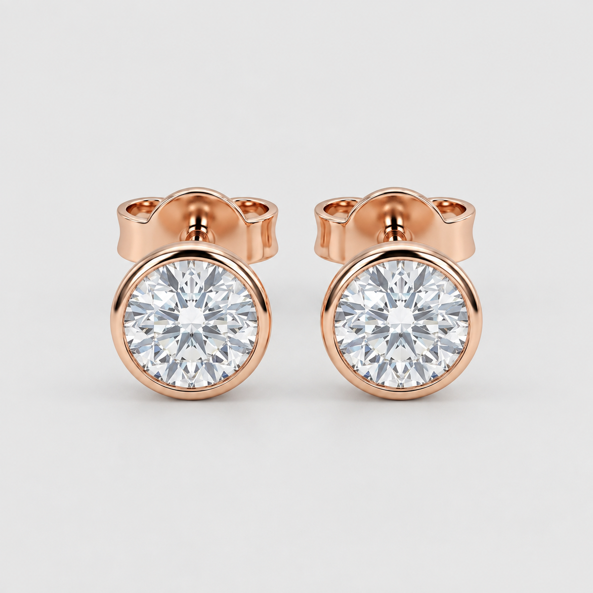 1 Ct. Round Cut Lab Grown Diamond Stud Earrings (EF/VVS-VS)