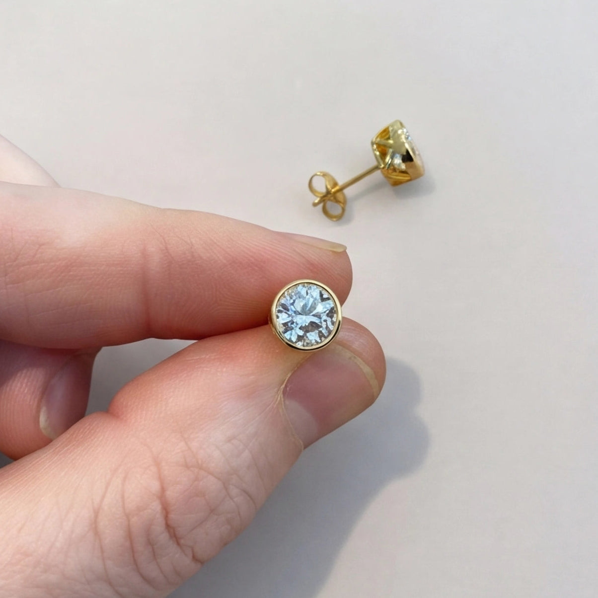 1 Ct. Round Cut Lab Grown Diamond Stud Earrings (VS-EF)