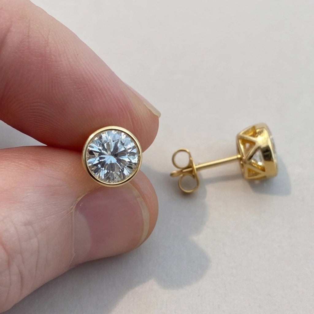 1 Ct. Round Cut Lab Grown Diamond Stud Earrings (VS-EF)
