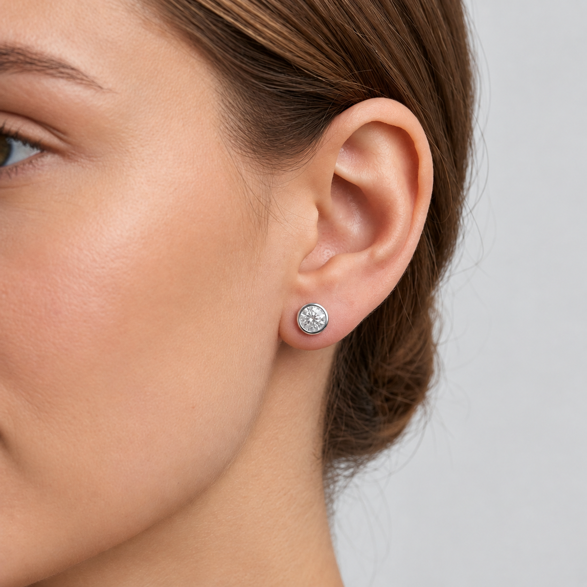 1 Ct. Round Cut Lab Grown Diamond Stud Earrings (EF/VVS-VS)