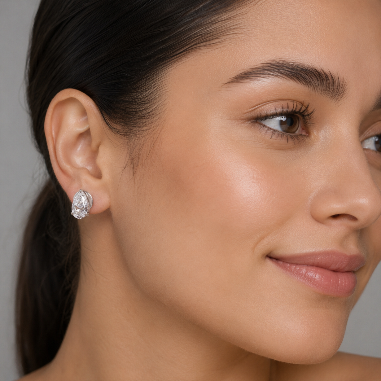 3 Ct. Lab Grown Diamond Pear Cut Stud Earrings (VS-EF)