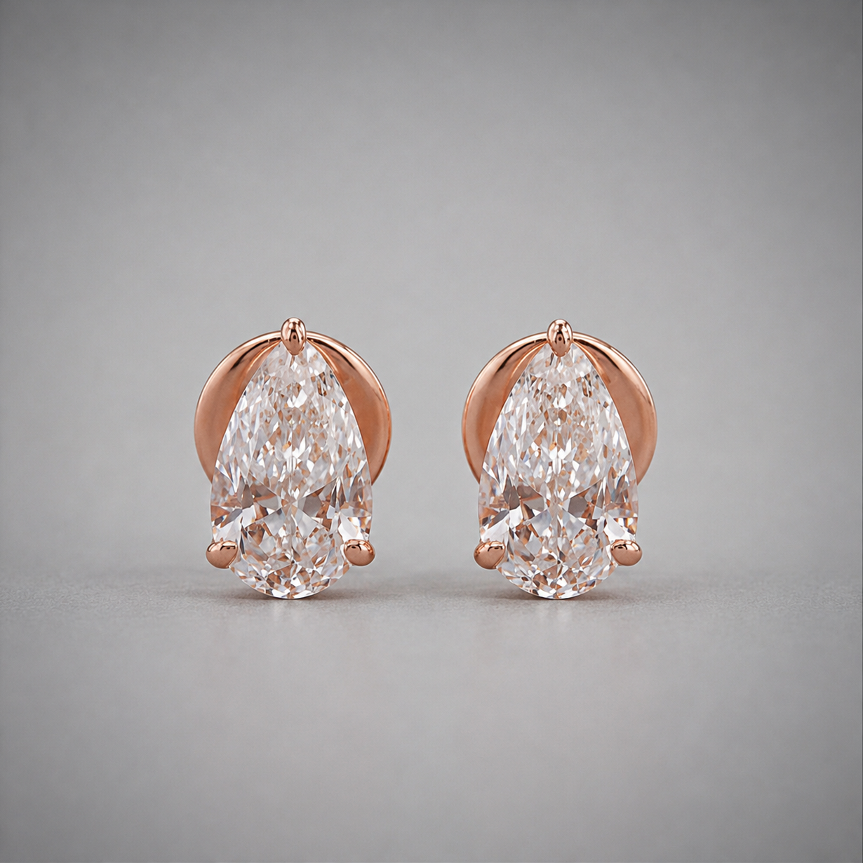 3 Ct. Lab Grown Diamond Pear Cut Stud Earrings (VS-EF)