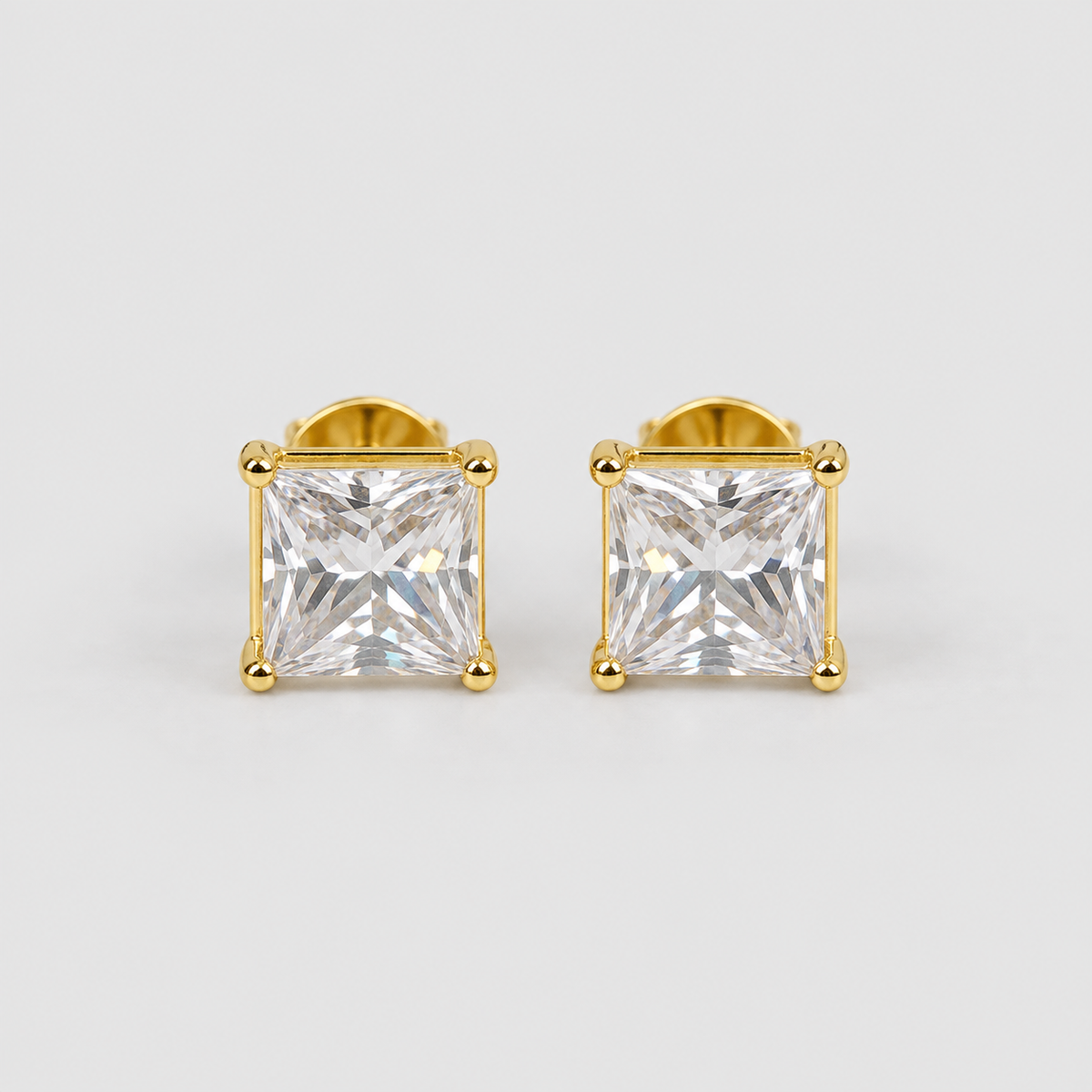 1 Ct Lab Grown Diamond Princess Cut Stud Earrings (EF/VVS-VS)