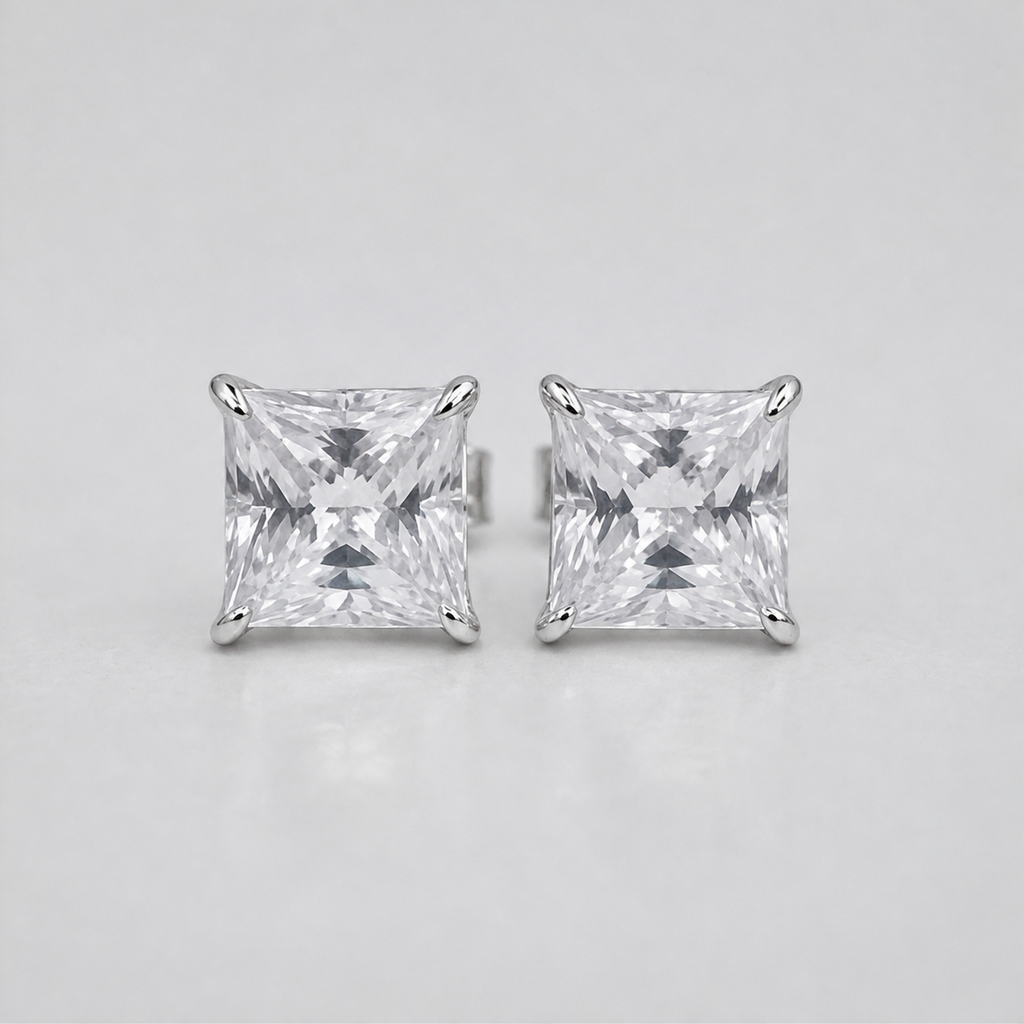1 Ct. Lab Grown Diamond Cushion Cut Stud Earrings (EF-VS)