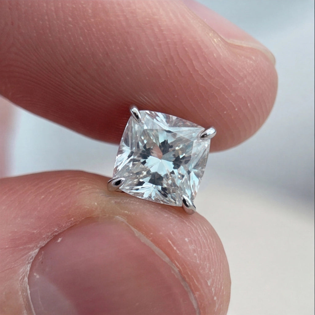 1 Ct. Lab Grown Diamond Cushion Cut Stud Earrings (EF-VS)