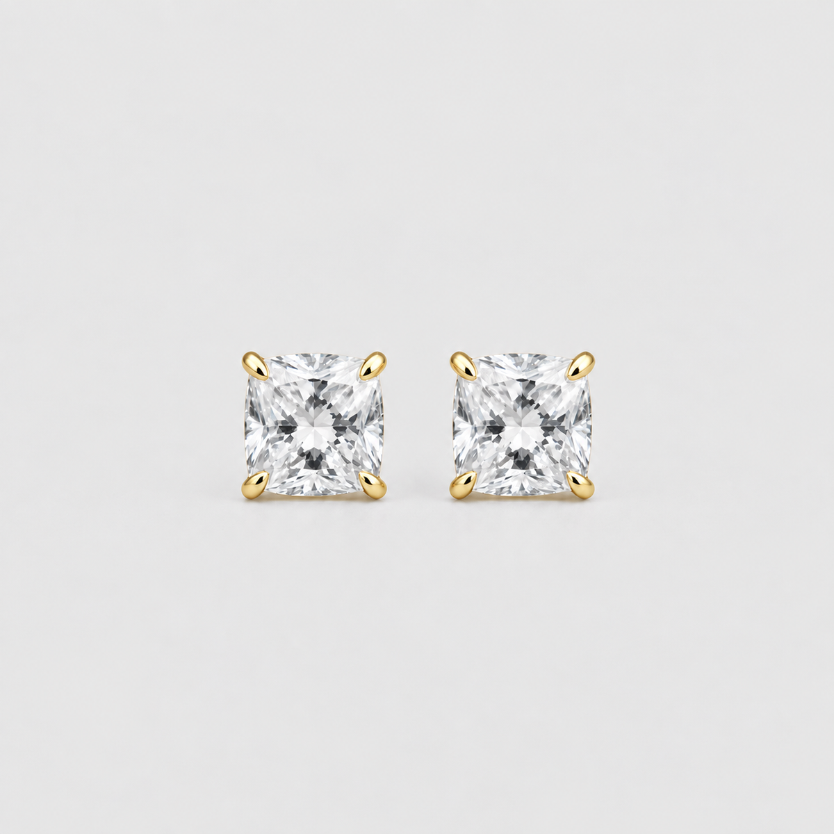 1 Ct. Lab Grown Diamond Cushion Cut Stud Earrings (EF/VVS-VS)