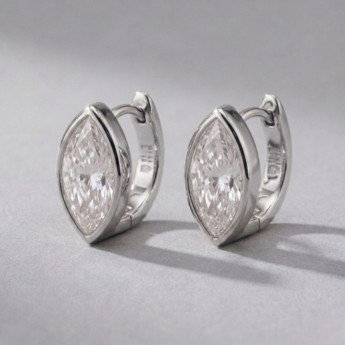 3 Ct. Lab Grown Diamond Marquise Cut Stud Earrings (EF-VS)