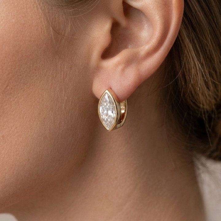 3 Ct. Lab Grown Diamond Marquise Cut Stud Earrings (EF-VS)
