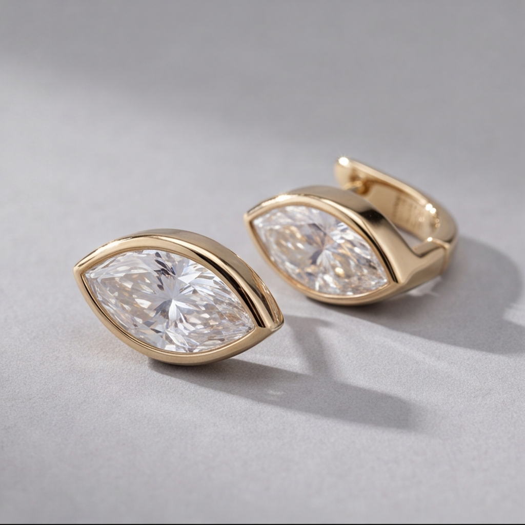 3 Ct. Lab Grown Diamond Marquise Cut Stud Earrings (EF-VS)