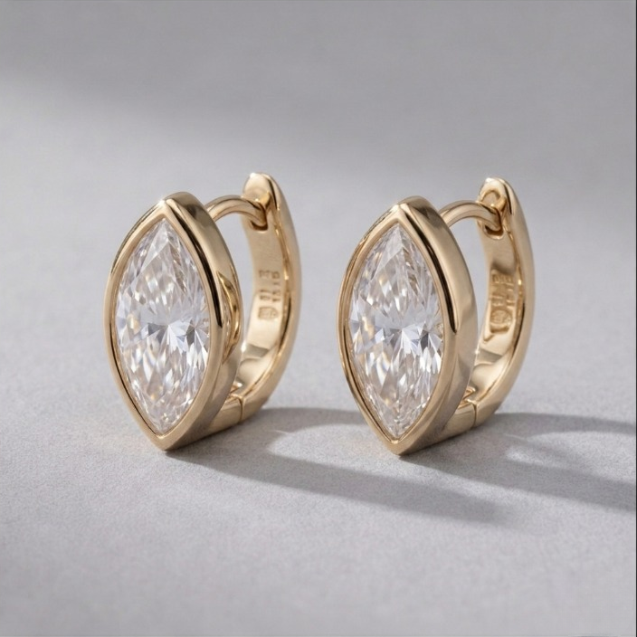 3 Ct. Lab Grown Diamond Marquise Cut Stud Earrings (EF-VS)
