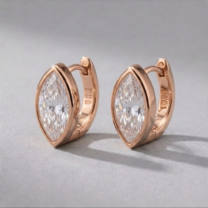 3 Ct. Lab Grown Diamond Marquise Cut Stud Earrings (EF-VS)