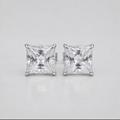 2.00 Ct Lab Grown Diamond Princess Cut Stud Earrings (VS-EF)