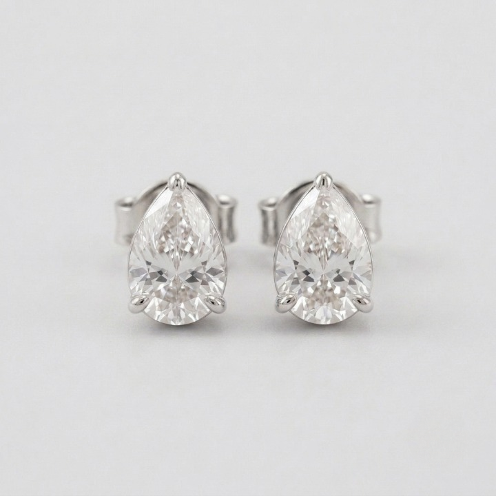 2.00 Ct. Lab Grown Diamond Pear Cut Stud Earrings (VS-EF)
