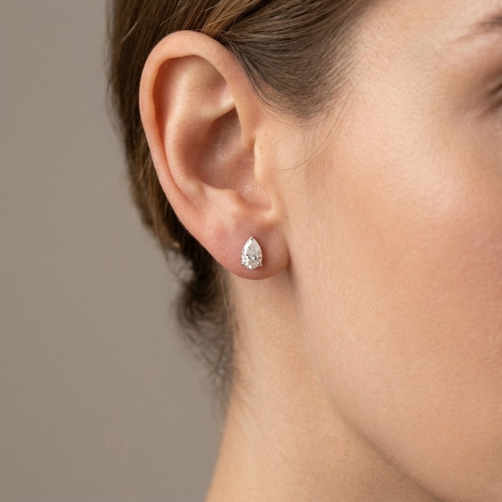 2.00 Ct. Lab Grown Diamond Pear Cut Stud Earrings (VS-EF)