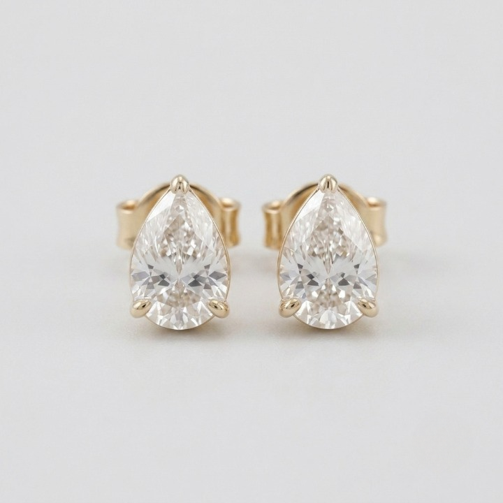 2.00 Ct. Lab Grown Diamond Pear Cut Stud Earrings (VS-EF)