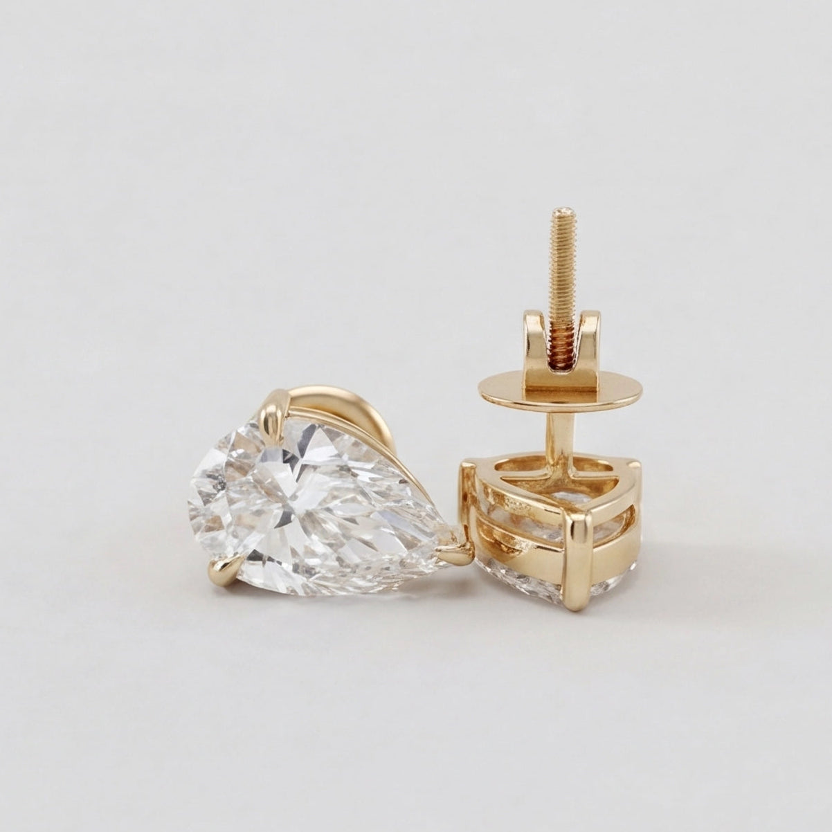 2.00 Ct. Lab Grown Diamond Pear Cut Stud Earrings (VS-EF)