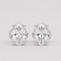 2 Ct. Oval Shape Lab Grown Diamond Stud Earrings (VS-EF)