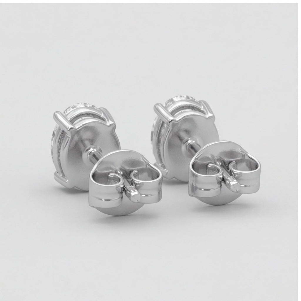2 Ct. Oval Shape Lab Grown Diamond Stud Earrings (VS-EF)