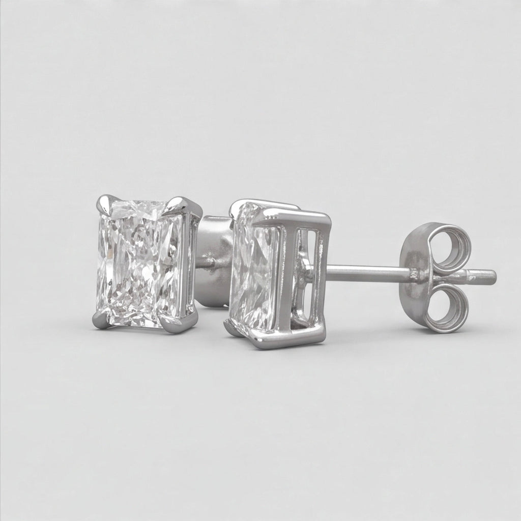 2 Ct. Lab Grown Diamond Radiant Cut Stud Earrings (EF-VS)