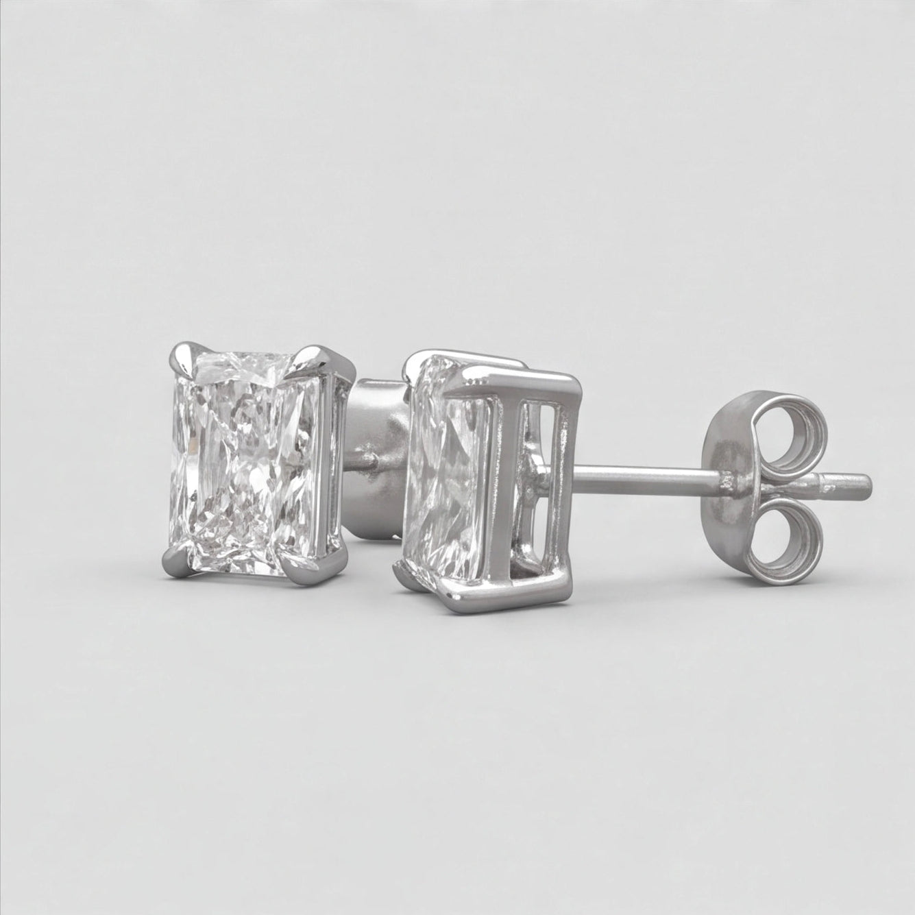 2 Ct. Lab Grown Diamond Radiant Cut Stud Earrings (EF-VS)