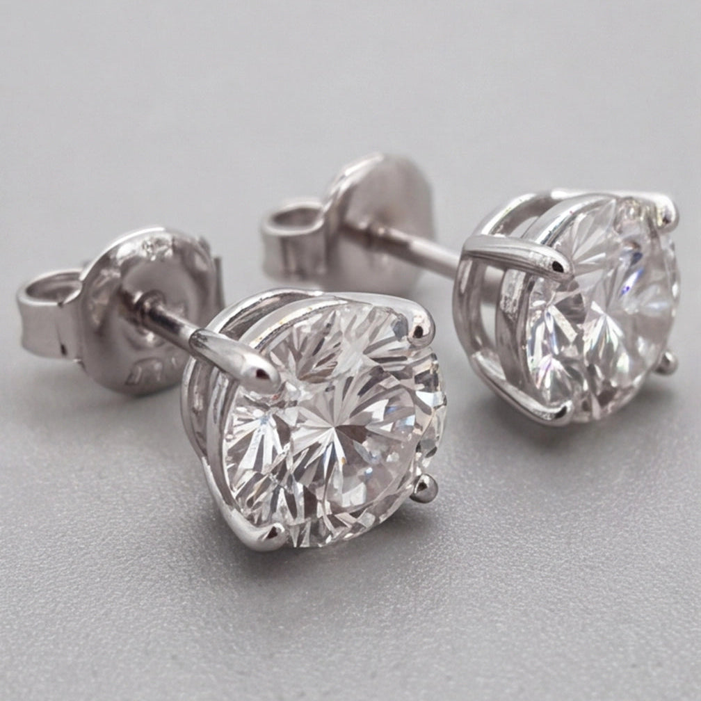 1 Ct. Lab Grown Diamond Round Cut Stud Earrings (EF-VS)