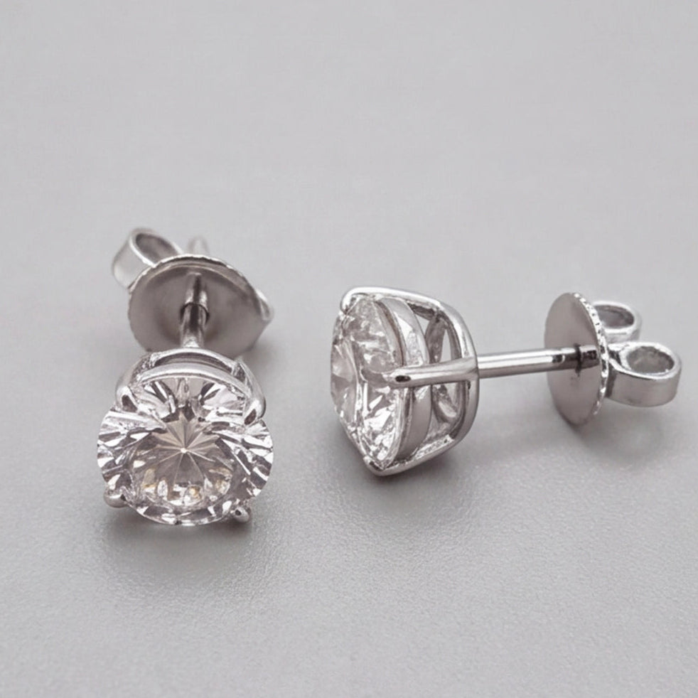 1 Ct. Lab Grown Diamond Round Cut Stud Earrings (EF-VS)