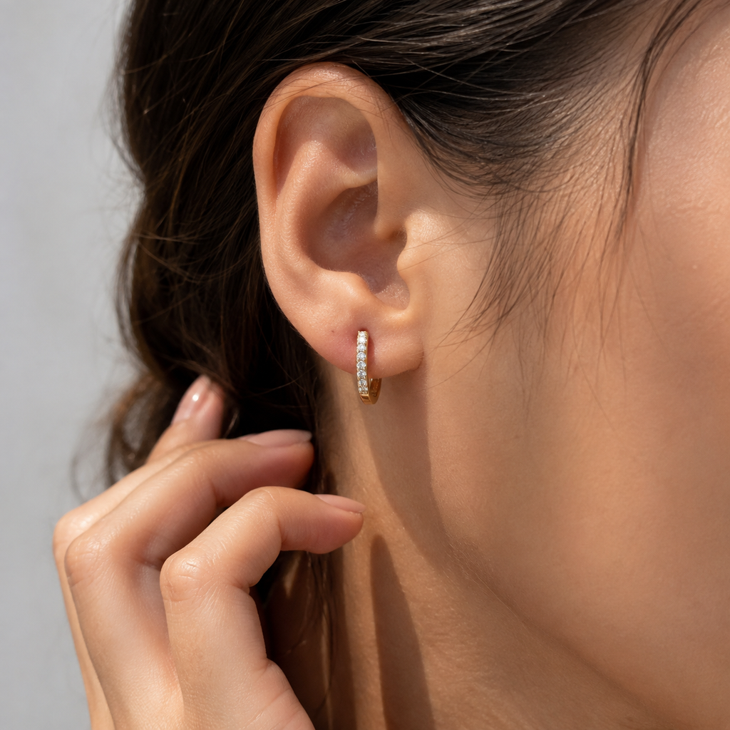 Round Cut Lab Grown Diamond 0.30 Ct. Hoop Earrings (EF-VS)