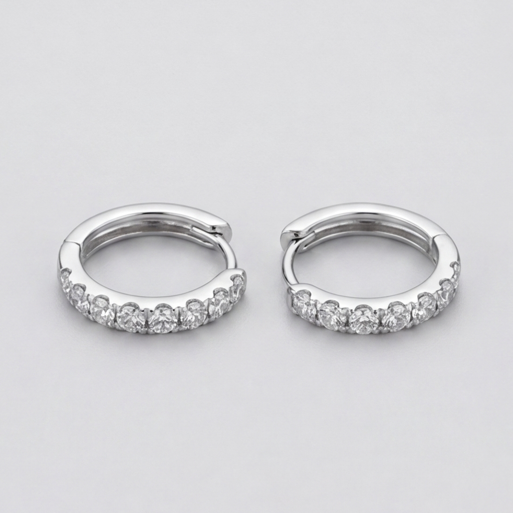 Lab-Grown Diamond Hoop Earrings Round Cut 0.40 Ct. (VS-EF)
