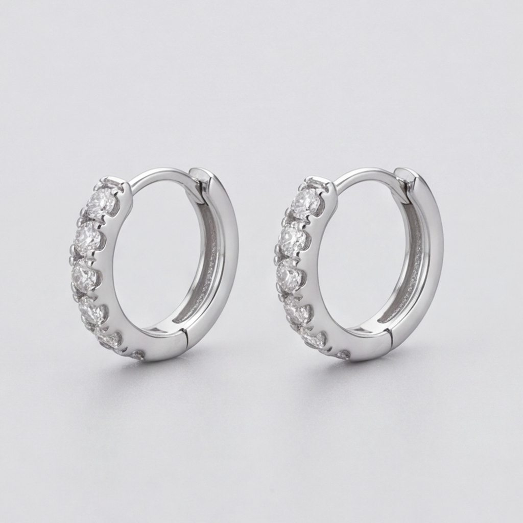 Lab-Grown Diamond Hoop Earrings Round Cut 0.40 Ct. (VS-EF)