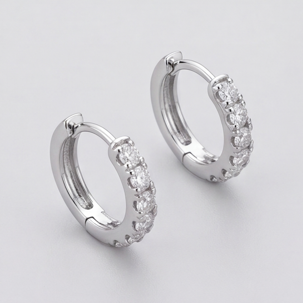 Lab-Grown Diamond Hoop Earrings Round Cut 0.40 Ct. (VS-EF)
