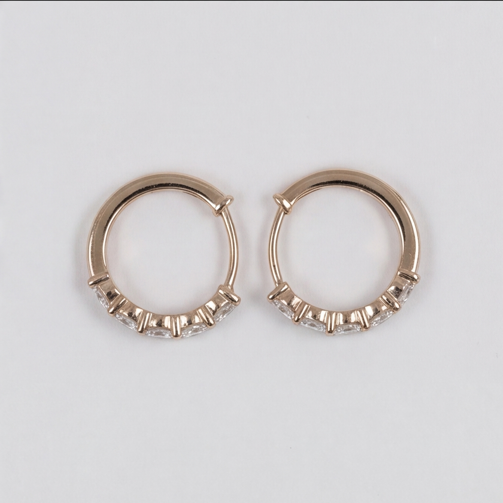 Lab-Grown Diamond Hoop Round Cut Earrings 0.70 Ct. (VS-EF)