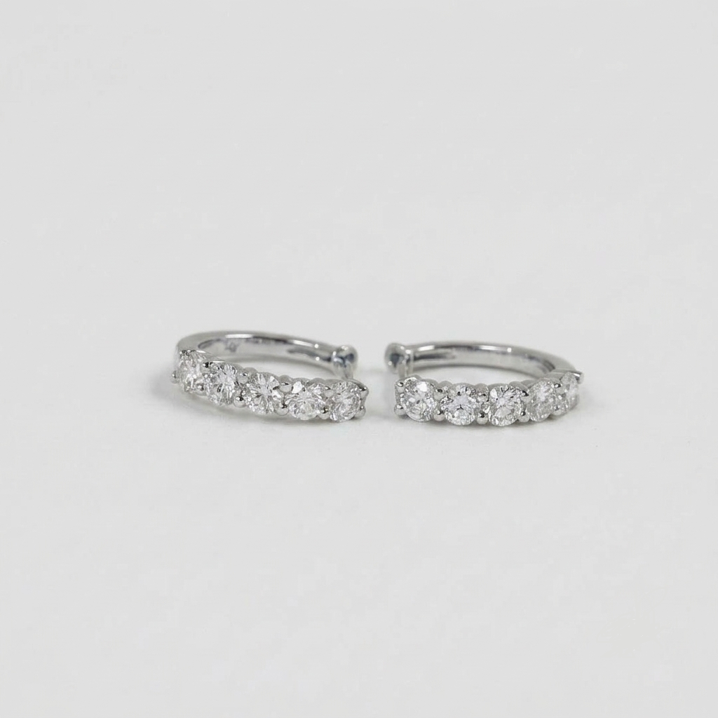 Lab-Grown Diamond Hoop Round Cut Earrings 0.70 Ct. (EF/VVS-VS)