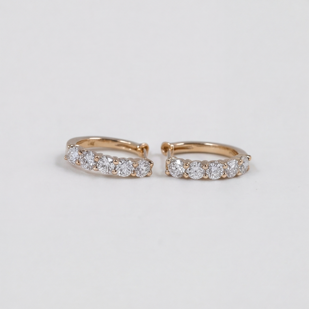 Lab-Grown Diamond Hoop Round Cut Earrings 0.70 Ct. (VS-EF)