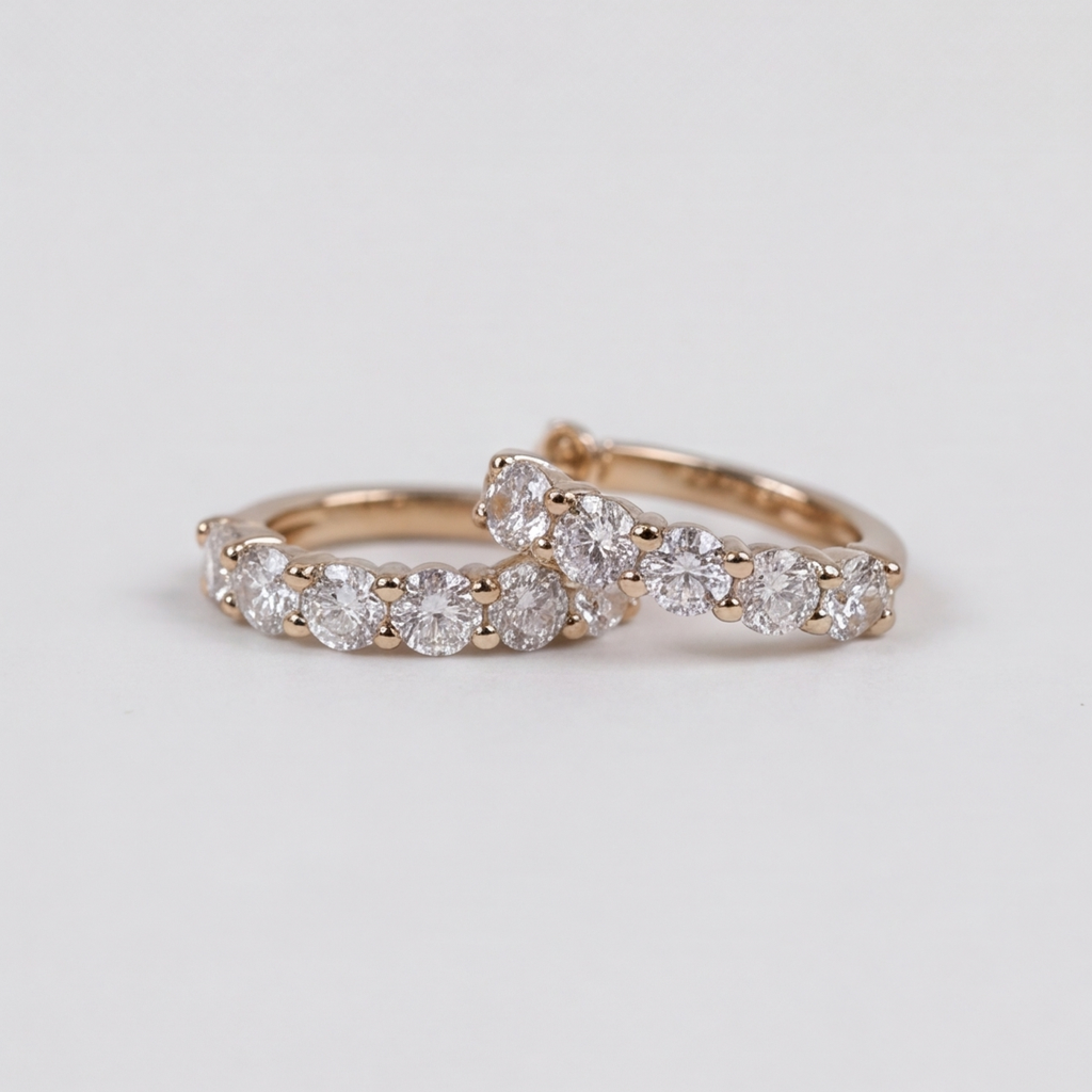 Lab-Grown Diamond Hoop Round Cut Earrings 0.70 Ct. (VS-EF)