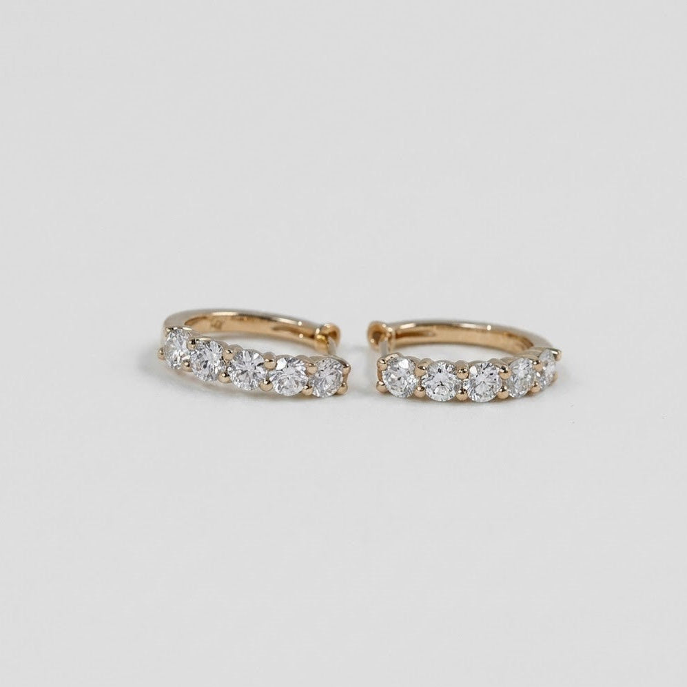 Lab-Grown Diamond Hoop Round Cut Earrings 0.70 Ct. (VS-EF)