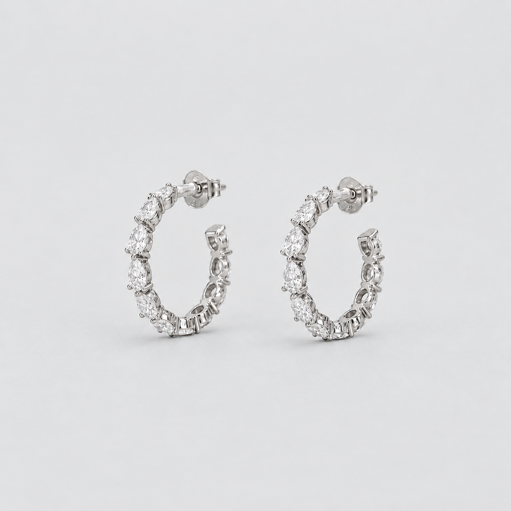 2.86 Ct. Lab-Grown Diamond Pear Cut Hoop Earrings (EF/VVS-VS)