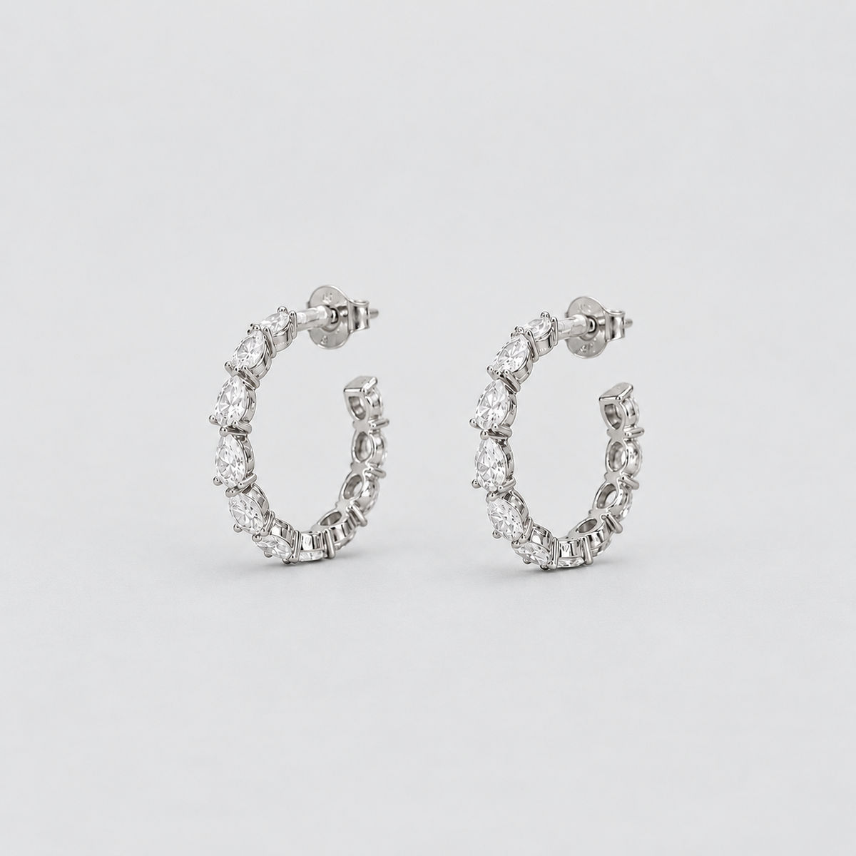 2.86 Ct. Lab-Grown Diamond Pear Cut Hoop Earrings (EF/VVS-VS)
