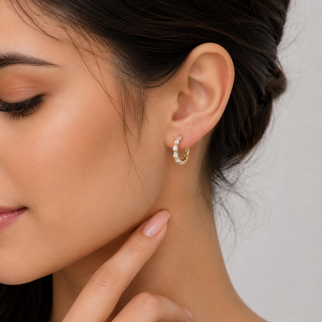 1.8 Ct. Lab-Grown Diamond Round Cut Hoop Earrings (VS-EF)