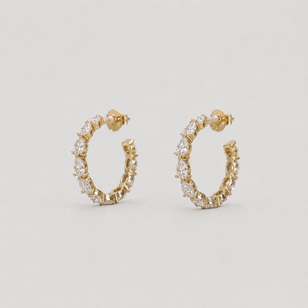 1.8 Ct. Lab-Grown Diamond Round Cut Hoop Earrings (VS-EF)