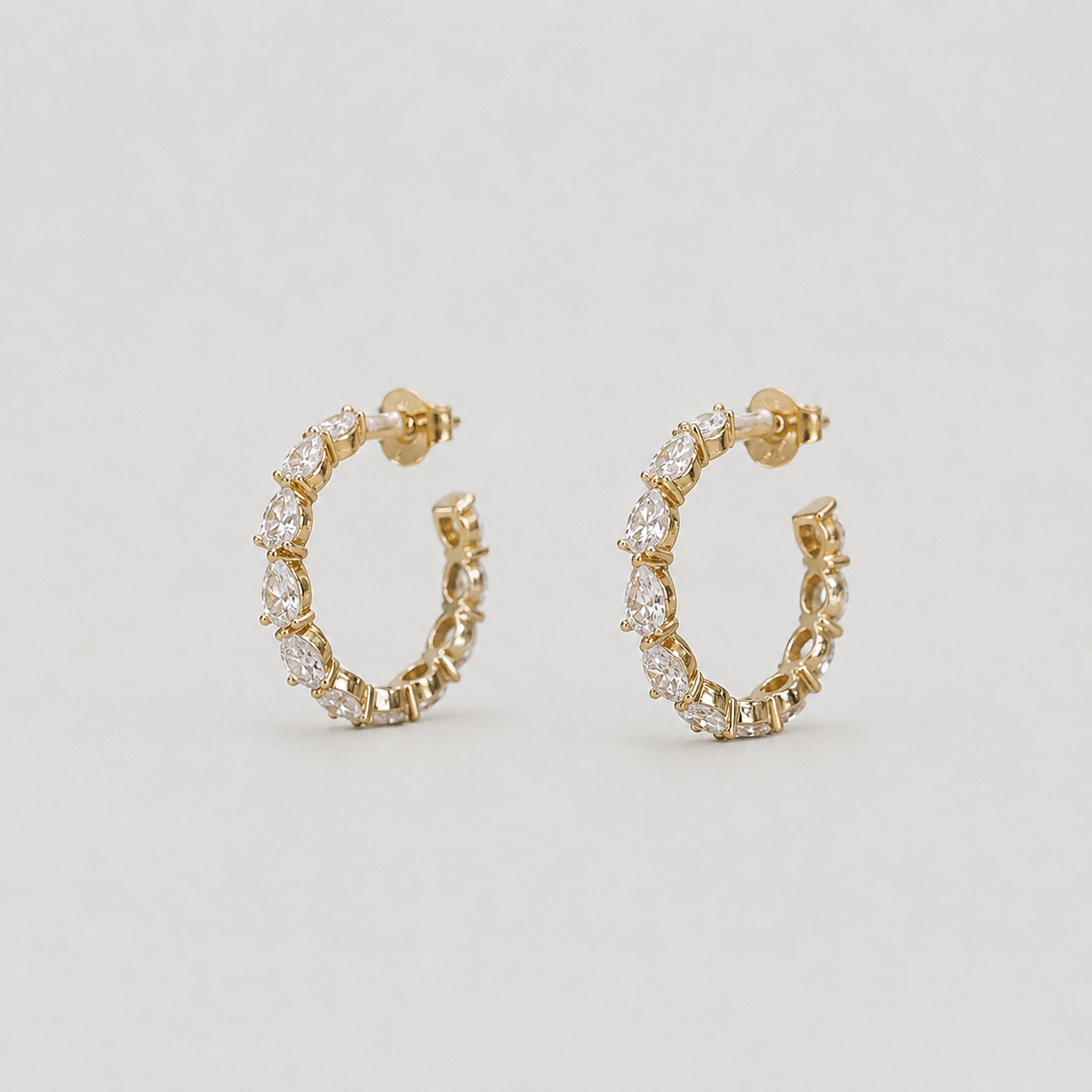1.8 Ct. Lab-Grown Diamond Round Cut Hoop Earrings (VS-EF)