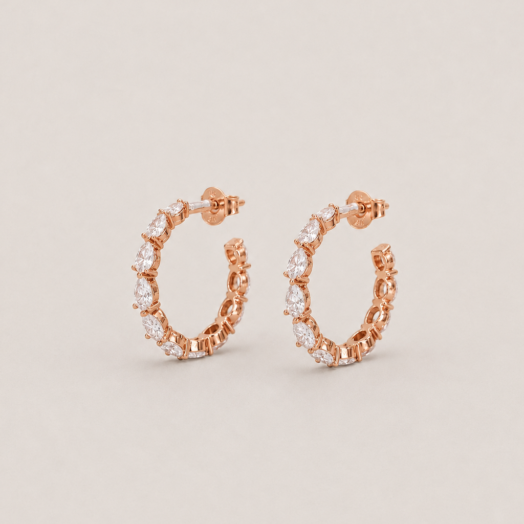 1.8 Ct. Lab-Grown Diamond Round Cut Hoop Earrings (VS-EF)