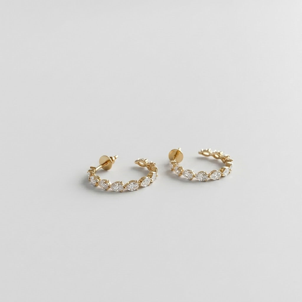 1.8 Ct. Lab-Grown Diamond Round Cut Hoop Earrings (VS-EF)