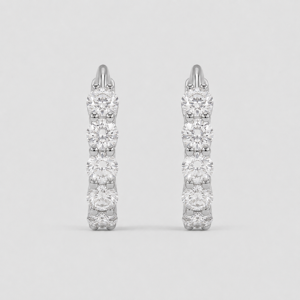 1.8 Ct. Lab-Grown Diamond Hoop Earrings Round Cut (VS-EF)