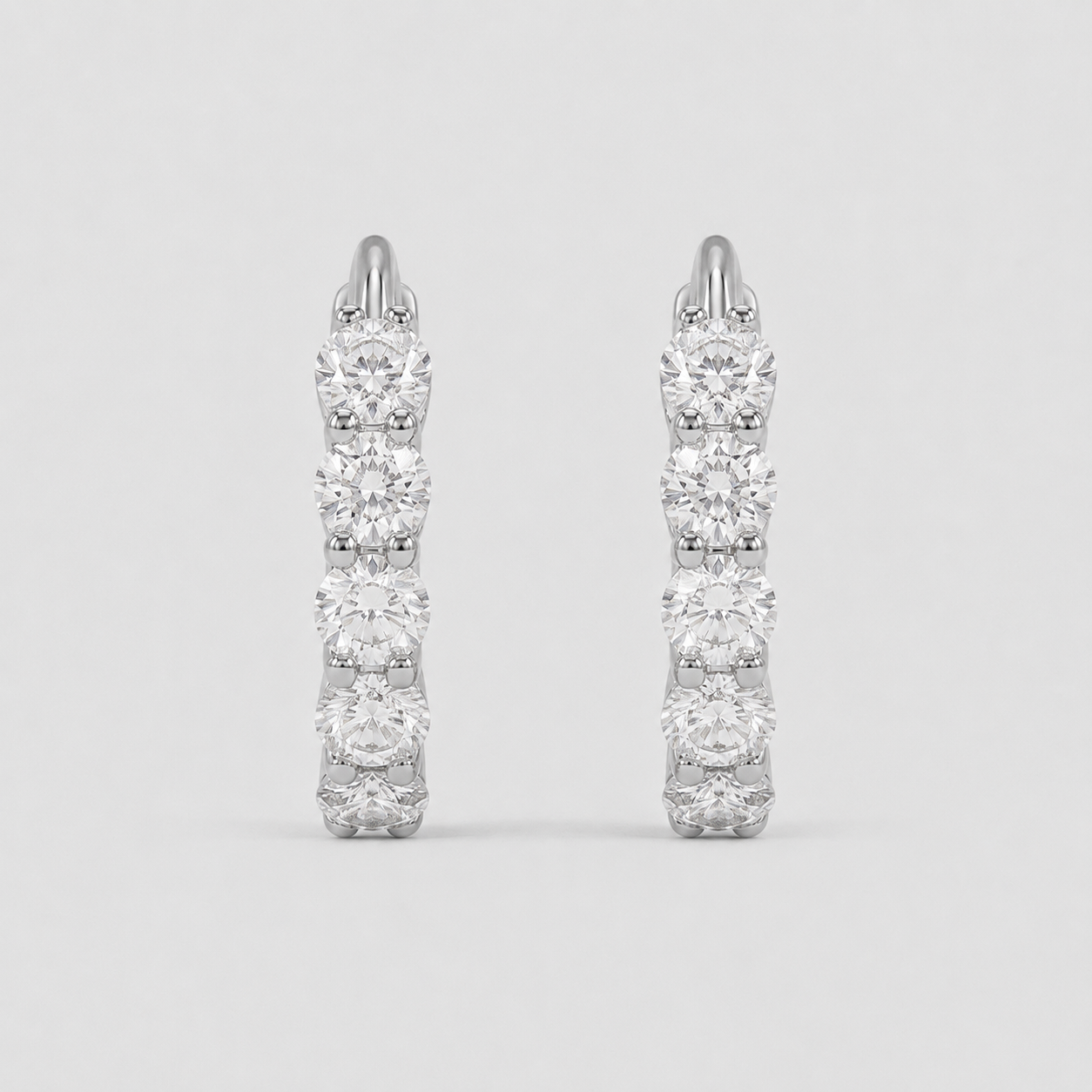 1.8 Ct. Lab-Grown Diamond Hoop Earrings Round Cut (VS-EF)