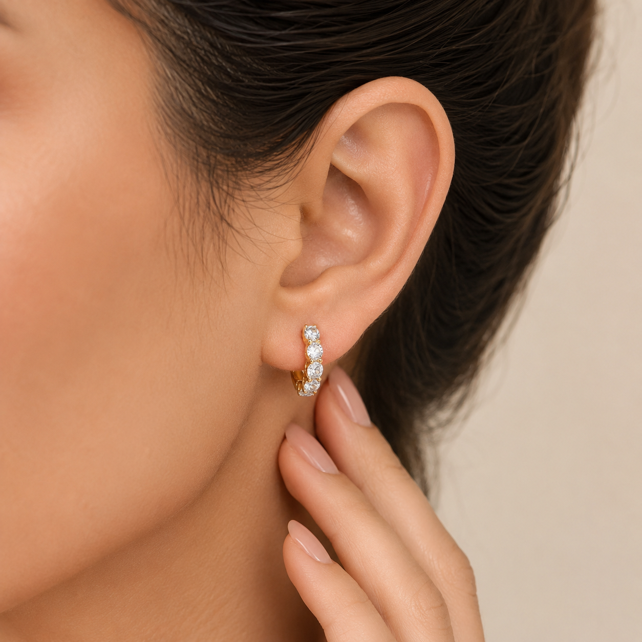 1.8 Ct. Lab-Grown Diamond Hoop Earrings Round Cut (VS-EF)