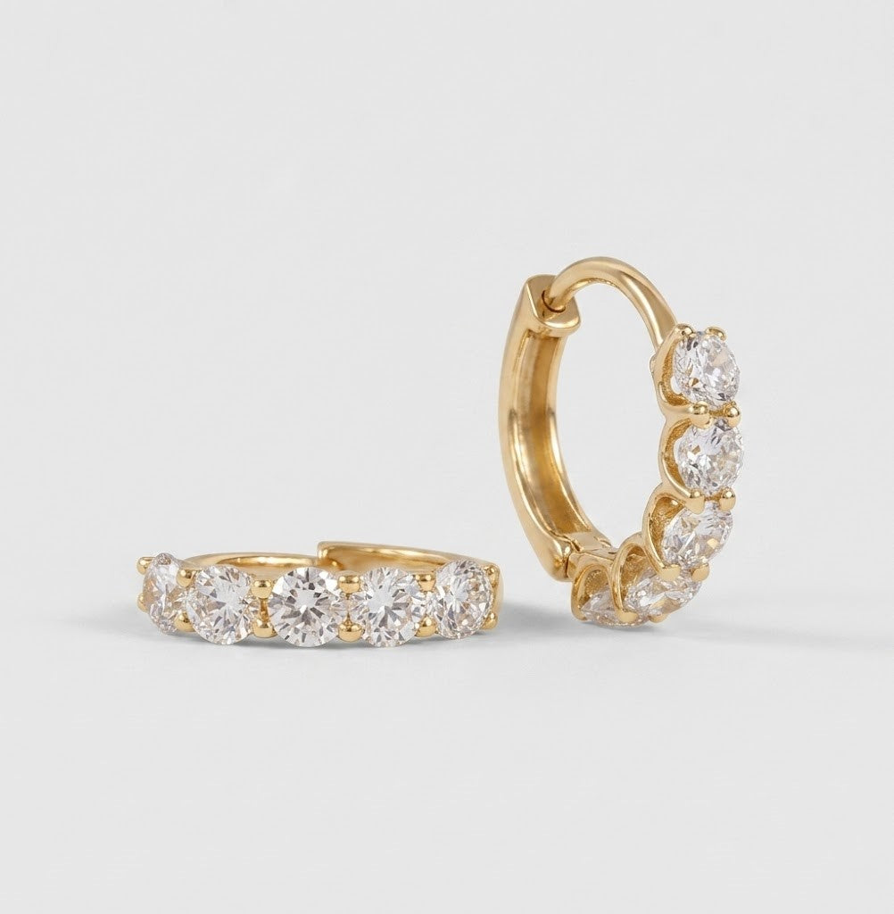 1.8 Ct. Lab-Grown Diamond Hoop Earrings Round Cut (VS-EF)