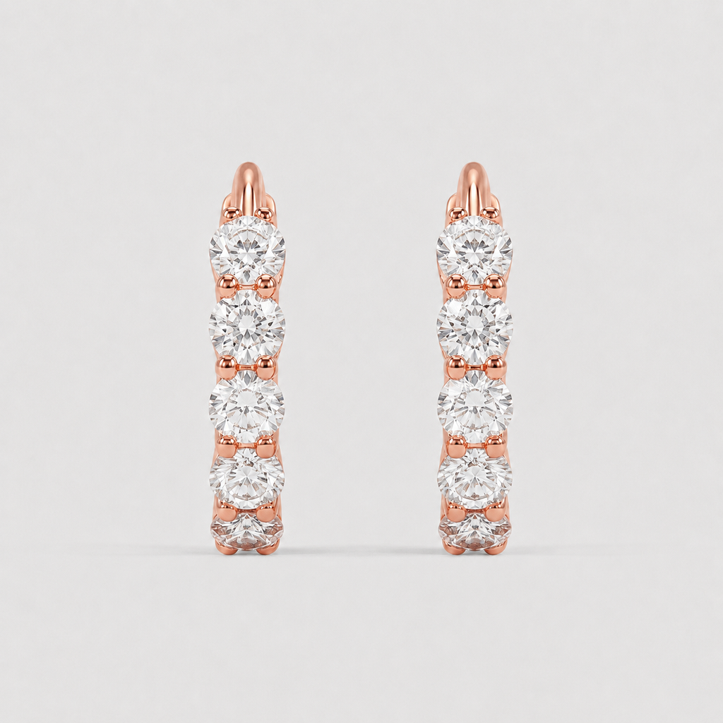 1.8 Ct. Lab-Grown Diamond Hoop Earrings Round Cut (VS-EF)