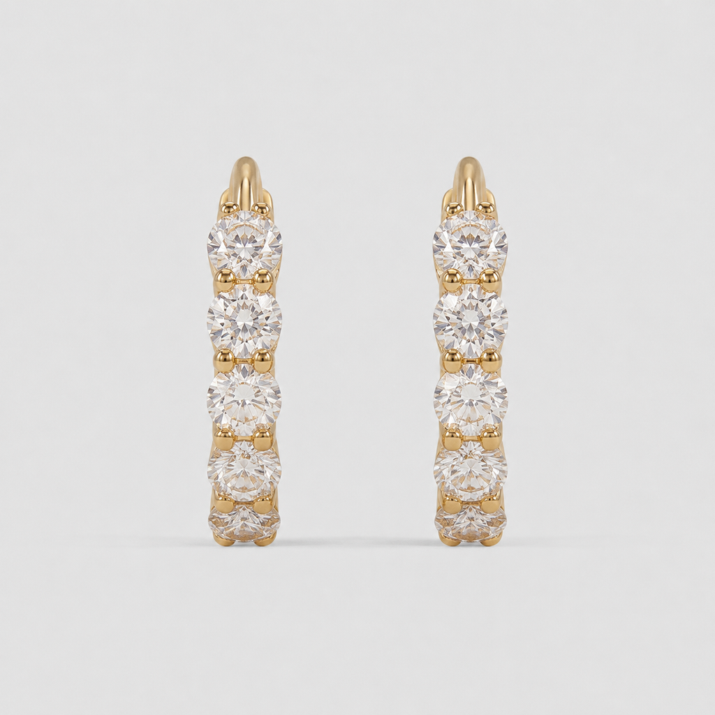 1.8 Ct. Lab-Grown Diamond Hoop Earrings Round Cut (VS-EF)